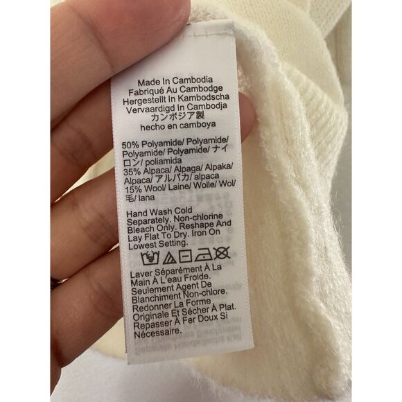 J. Crew Alpaca-Blend Oversized Sweater T-shirt Size Small Cream - Picture 8 of 9